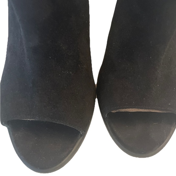 Caslon Nordstrom Open Toe Suede Bootie Black Suede Size 8.5M - Picture 8 of 11